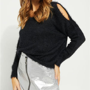⚡️Price Drop⚡️NWT Cold Shoulder Eyelash Sweater